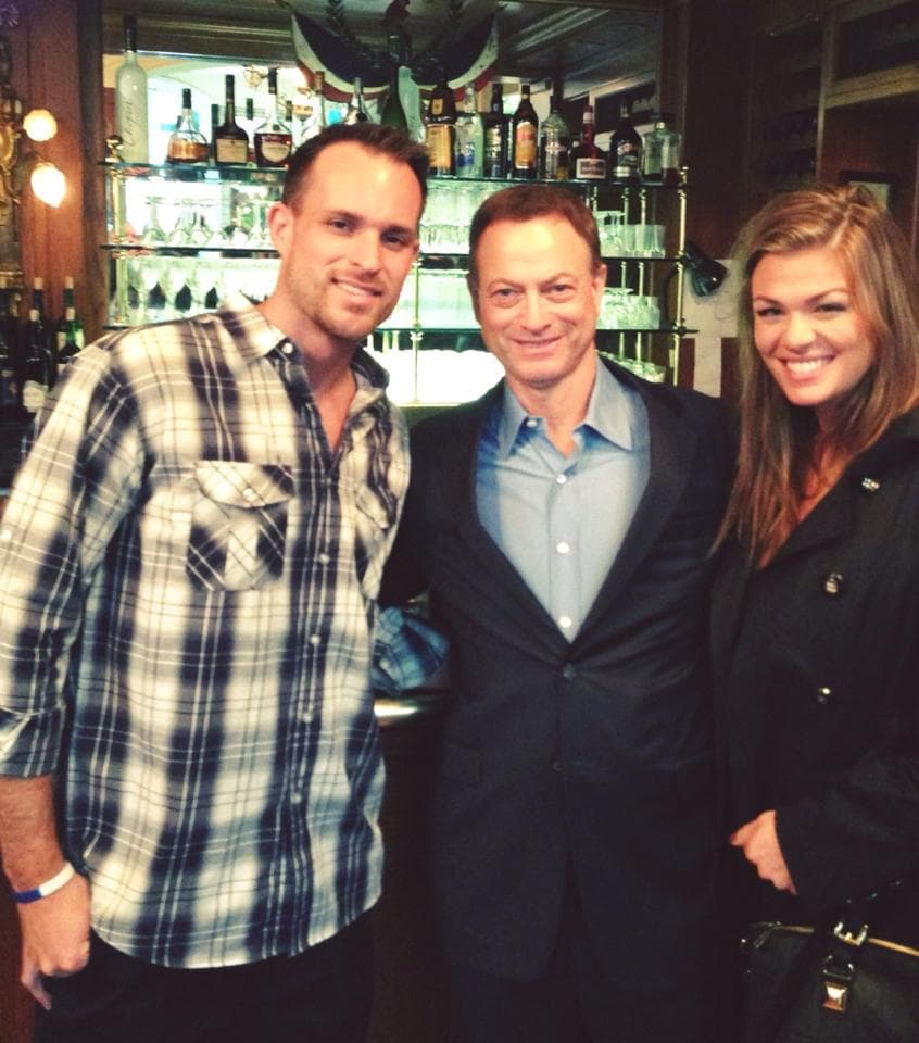 Jesse Cottle and his wife, Kelly, with Gary Sinise.