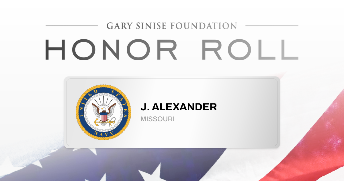 J. Alexander | Honor Roll | Gary Sinise Foundation